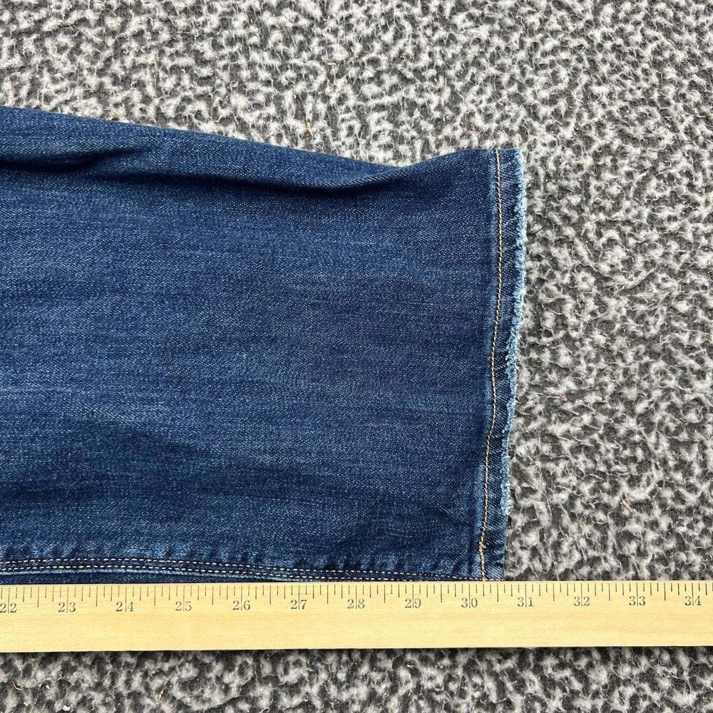 American Eagle Baggy Jeans Women 6 Long Blue Low Rise Stretch Wide Leg 33x31 New